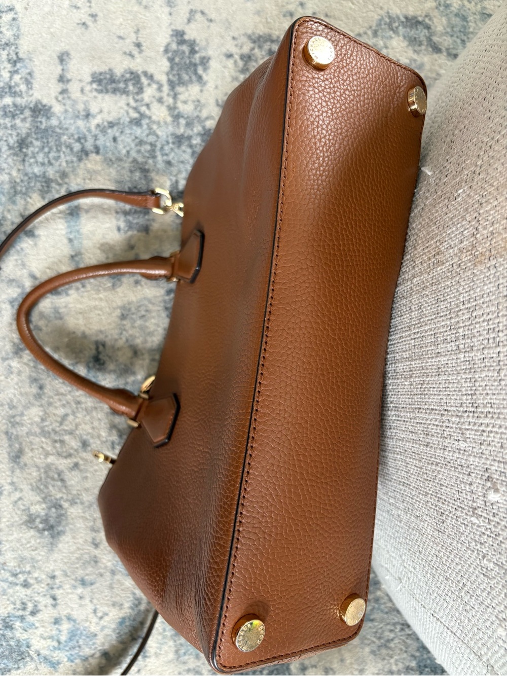 AUTHENTIC Michael Kors Chestnut Pebble Leather Handbag and Wallet Bundle - Picture 6 of 10